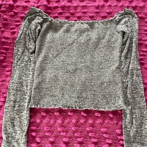 Hollister Off the Shoulder Light Grey Long-sleeve